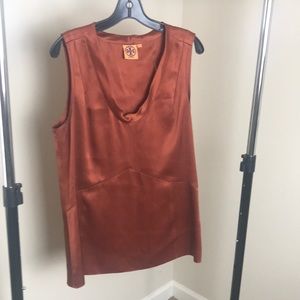 Burnt orange silk blouse...